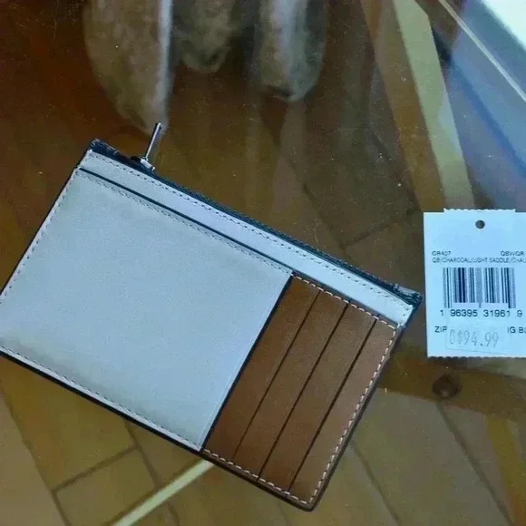 Coach CR407 Zip Card Case In Colorblock Signature Canvas - Picture 3 of 5